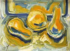 František Studený, Zátišie s ovocím, 1949, Olej na kartóne