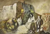 Vyhnaní vojnou by Vincent Hložník, 1944, Tempera, gvaš na papieri, sold Dec 2011