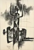 Ferdinand Hložník, Figúry I, 1963, Kresba perom na papieri