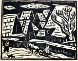 Ernest Zmeták, Zima, 1963, Drevoryt na papieri (7/12)