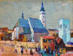 Peter Pollág, Zelená zvonica (Spišská Belá), 1996, Olej na sololite