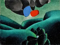 Rudolf Moško, Jarná krajina III., 1974, Olej na dreve