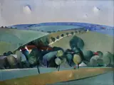 Peter Romaňák, Jarná krajina, 1963, Olej na plátne