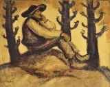 Janko Alexy, Bača, po 1921 (1921 – 23), rudka, pastel na hrubom papieri