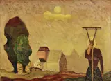 Miloš Alexander Bazovský, Hrabačka, okolo (po) 1952, olej na kartóne