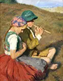 Oszkár Glatz, Na lúke, 1930, olej na plátne