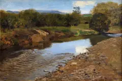 Pál Szinyei Merse, Na brehu potoka, 1883, olej na plátne