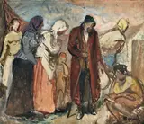 Cyprián Majerník, Utečenci, okolo 1939- 41, olej na plátne