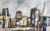Žilinská periféria by Vincent Hložník, 1946, tempera, gvaš na kartóne, sold Nov 2011