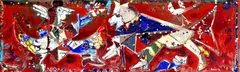 Kompozícia by Endre Nemes, 1950, email na železnej platni (dve časti), sold Nov 2011