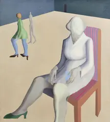 Milan Paštéka, Čakáreň, 1980, olej na plátne