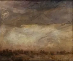 Ladislav Mednyánszky, Hmlisté ráno, okolo 1900, olej na plátne