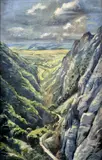 Kálmán Tichy, V horskom priesmyku, 1947, olej na plátne