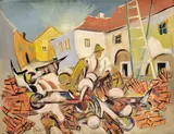 István Tallós Prohászka, Na stavbe, okolo 1930, olej na plátne