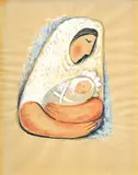 Mikuláš Galanda, Matka s dieťaťom, okolo 1936-37, gvaš, akvarel na papieri