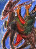 Jozef Teodor Tekel, Jazdec, okolo 1960, pastel na papieri