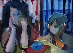 Matka so synom by Ladislav Čemický, 1949, akvarel, tempera na papieri, sold Oct 2011