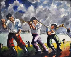 Gabor Peterdi, V prístave, 1930, olej na plátne