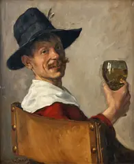 August Ternes, Veselý pijan, okolo 1910, olej na plátne