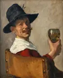 August Ternes, Veselý pijan, okolo 1910, olej na plátne