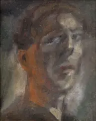 Oskar Kokoschka, Hlava muža, okolo 1920, pastel na papieri