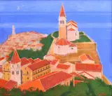 Dezider Castiglione, Piran, 1986, pastel na kartóne