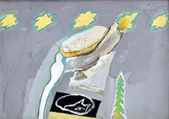 Víkend story by Vladimír Popovič, 1985, olej na sololite, sold Oct 2011