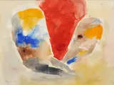 Dve figúry by Milan Paštéka, 1989, akvarel, tempera na papieri, sold Oct 2011