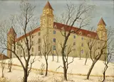 Edita Ambrušová, Pohľad na Bratislavský hrad, okolo 1980, olej na sololite
