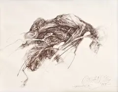 Guman Ľubo, Erotický motív, 1992, rudka na papieri