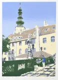 Nataša Florián, Michalská veža, okolo 2005, farebná serigrafia na papieri