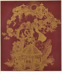 Augustínová Božena, Tažko plynie storočiami pieseň ľúbosti, 1980, farebná serigrafia, 4/20