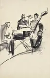 Ferdinand Hložník, Trio, 1982, ceruza, uhoľ na papieri