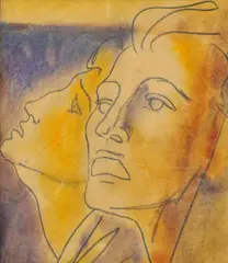 Návrh na obálku knihy J. Poničana III. by Ján Mudroch, 1957, akvarel, ceruza na papieri, sold Jun 2011