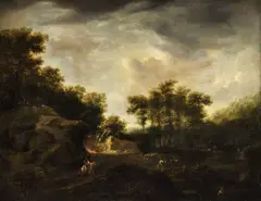 Salomon Ruysdael, Krajina s jazdcom, okolo 1670, olej na plátne