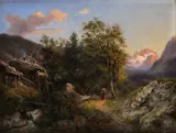 Andreas Passy, Krajina s figurálnou štafážou, 1857, olej na plátne