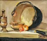 Giuseppe Gerard Grosso, Kuchynské zátišie, okolo 1960, olej na plátne