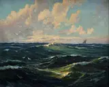 Waldon, Vlny pri Durdle Door, okolo 1920, olej na plátne