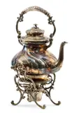 Bez názvu by v montáži s kahancom Čajník, okolo 1900, postriebrený kov, sold Jun 2011