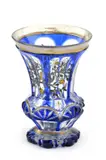 Váza - pokál, Bez názvu, okolo 1840, sklo, brúsenie, maľba