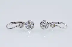 Briliantové náušnice, Bez názvu, okolo 1930, 14 k biele zlato, cca 1,2 ct briliantov