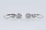 Briliantové náušnice, Bez názvu, okolo 1930, 14 k biele zlato, cca 1,2 ct briliantov