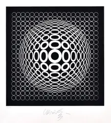 Vega-Arny by Viktor Vasarely, okolo 1970, serigrafia na papieri, sold Jun 2011