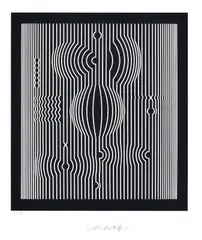Opartová kompozícia by Viktor Vasarely, okolo 1980, serigrafia na papieri, sold Jun 2011