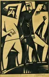 Alexander Bortnyik, Traja, okolo 1920, linoleoryt na papieri
