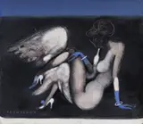 Léda by Vladimír Kompánek, okolo 1985, olej na sololite, sold Jun 2011
