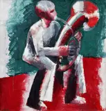 Ľudovít Hološka, Baskrídlovkár Karol, 1980, olej na plátne