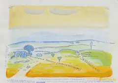 Pseudokolor-koncept by Peter Bartoš, 1993, tempera, fixka na papieri, sold May 2011