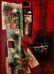 Ferdinand Hložník, Oheň, 1966, olej na plátne