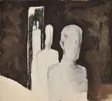Milan Paštéka, Na prechádzke, 1975, ceruza, tuš na papieri